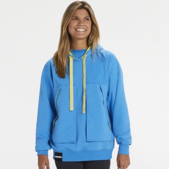 NEW HOKA Women's One One Bondi Sweatshirt Pullover Fleece Hoodie Blue Large XL - Picture 7 of 9